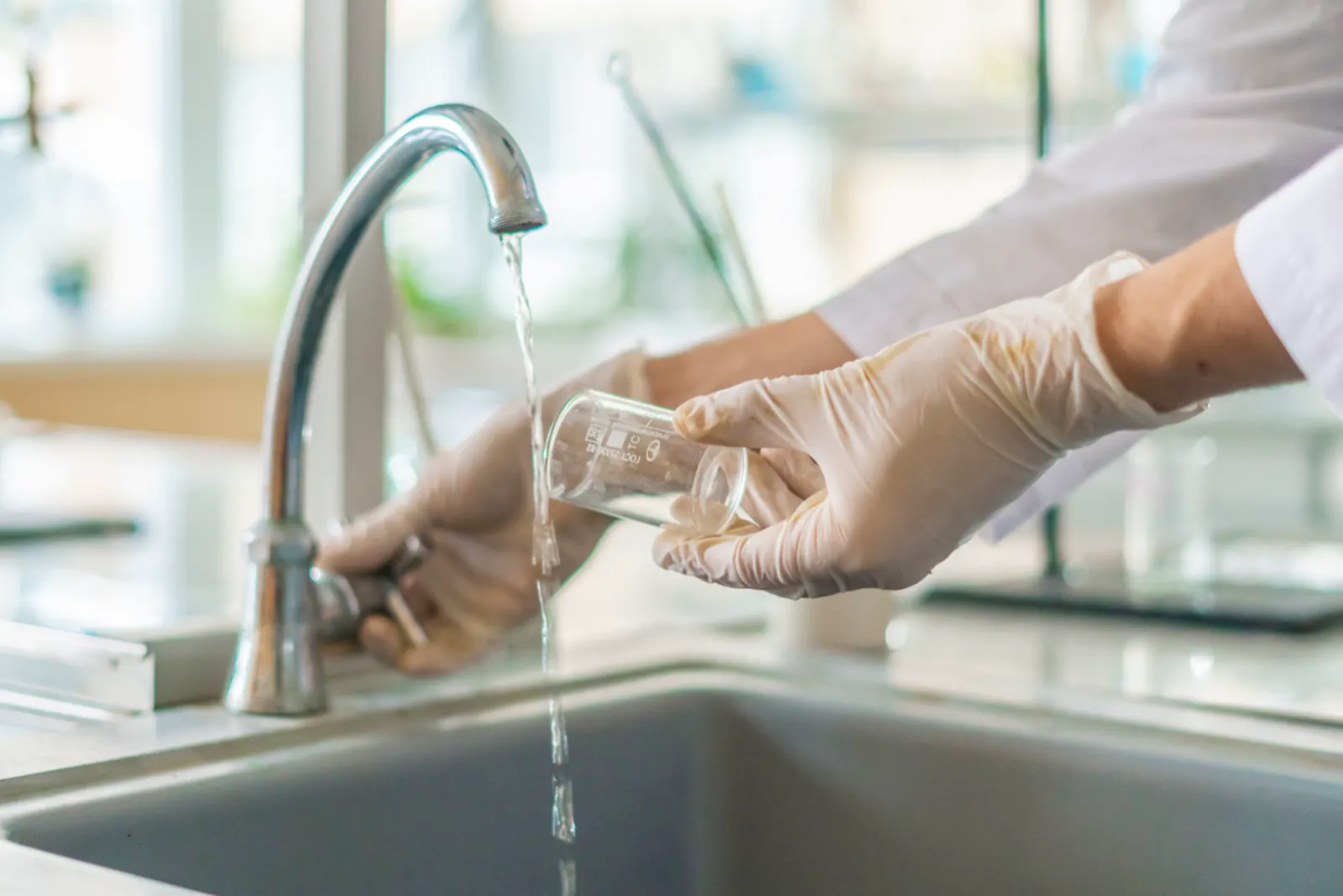 A modern kitchen faucet in a Hudson County apartment